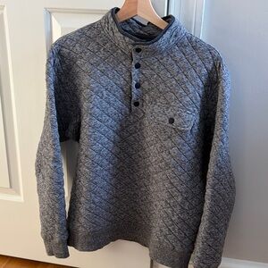 Faherty Gray Quilted Crewneck Sweater